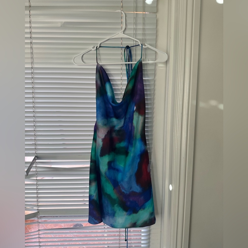 Rat and Boa Karina Watercolor Mini Dress